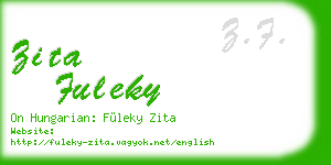 zita fuleky business card