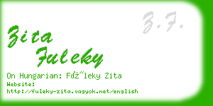 zita fuleky business card